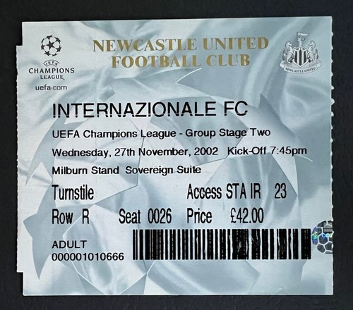 Biglietto newcastle united - newcastle, v
