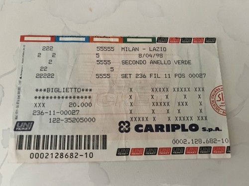 Milan lazio biglietto ticket - milan-lazio, biglietto/ticket