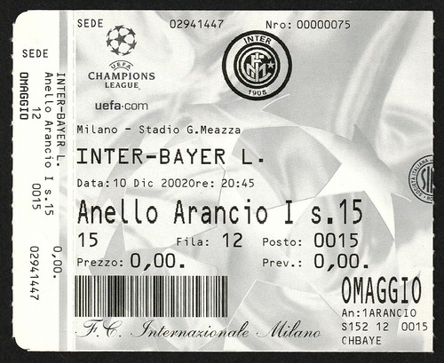 Biglietto 2002 inter - |, 2002/03