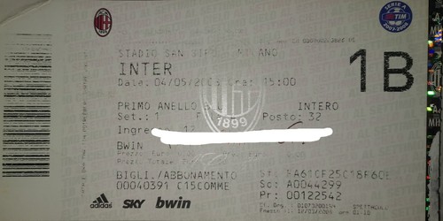 Biglietto stadio ticket - , ac