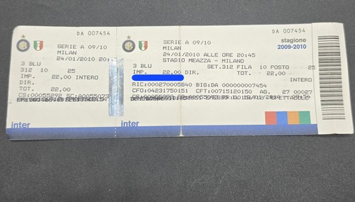 Biglietto calcio full ticket - biglietto,