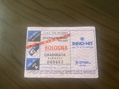 Inter bologna biglietto ticket - inter-bologna, biglietto/ticket