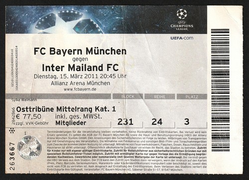 Biglietto 2010 bayern - 2010/11,