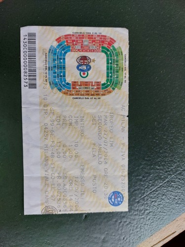 Biglietto ticket calcio - biglietto,