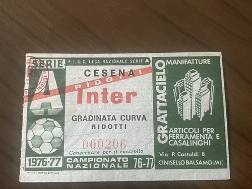 Cesena inter biglietto ticket - cesena-inter, biglietto/ticket