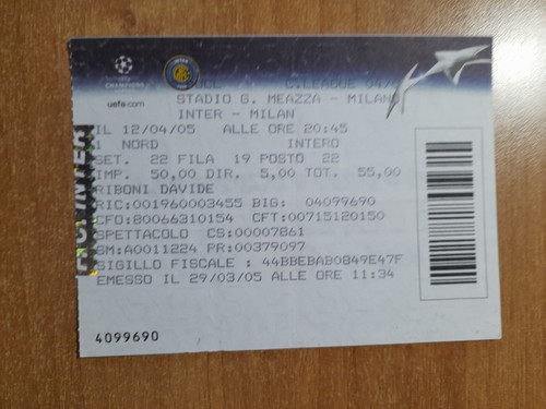 Biglietto ticket calcio stadio - ticket,