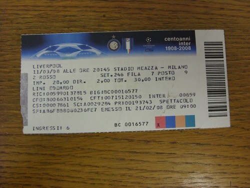 Biglietto 2008 inter - biglietto,