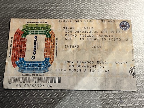 Milan inter biglietto ticket - milan-inter, biglietto/ticket