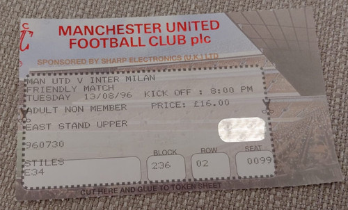 Biglietto stub manchester - biglietto, stub-