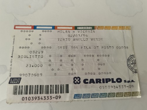 Milan vicenza biglietto - milan-vicenza, biglietto/ticket