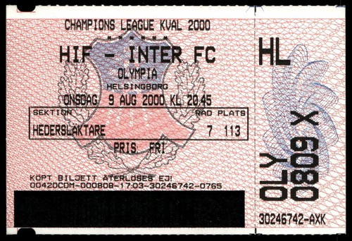 Biglietto 2000 helsingborgs - helsingborgs, if